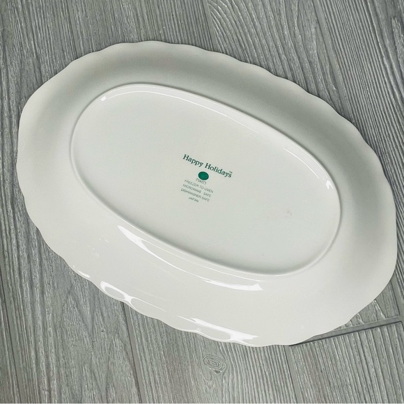 Vintage Nikko Happy Holidays Oval Platter 14" Christmas Tree plate collectable - Picture 6 of 7